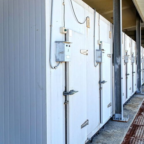 A Row of Walk In Coolers.