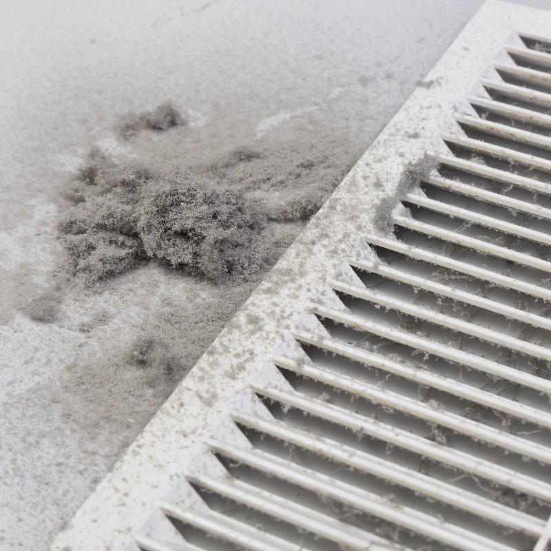 close-up of a dusty air vent