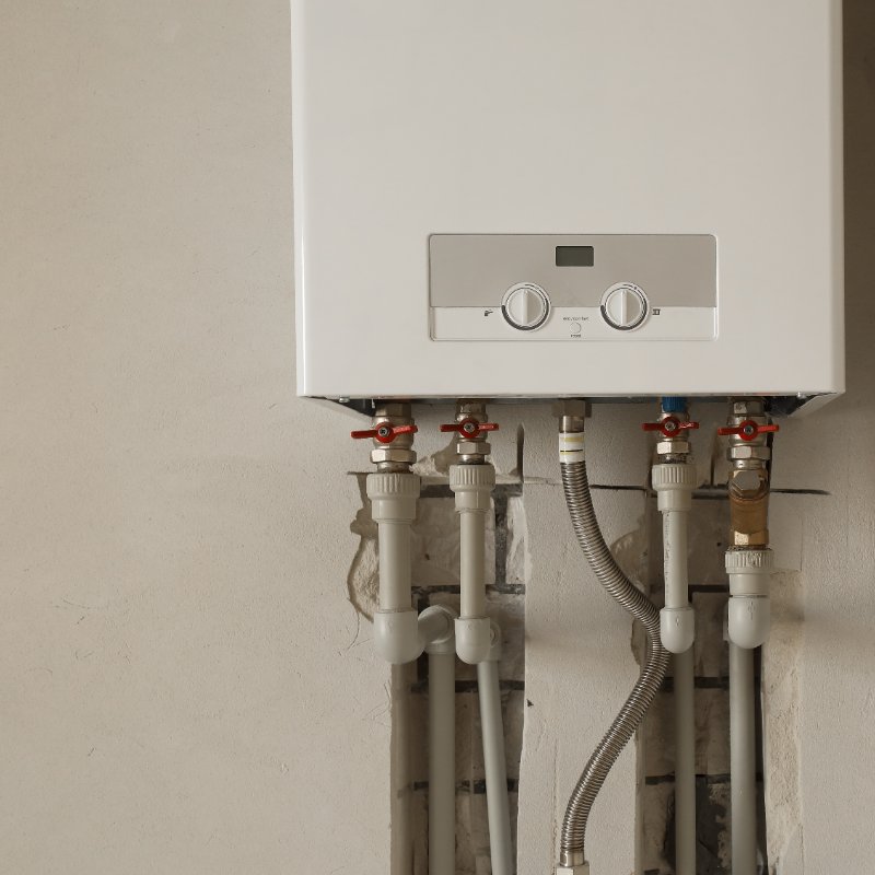 gas boiler with read taps