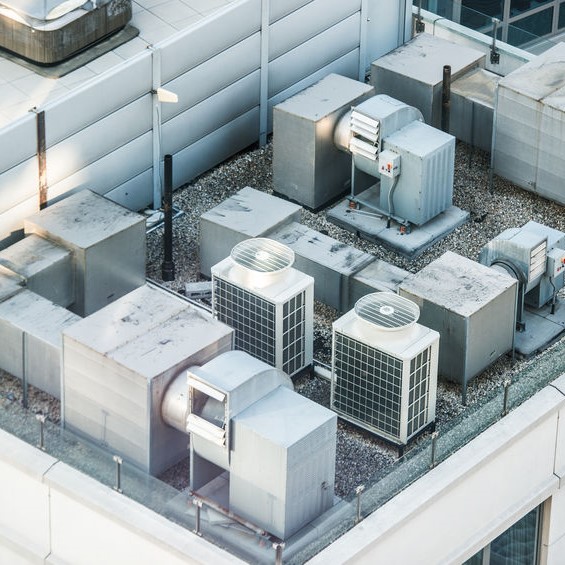 commercial hvac system on roof