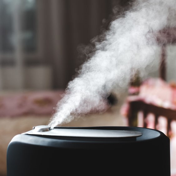 black humidifier in a nursery