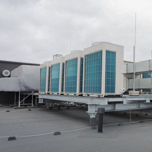 Air and heat conditioning system on top of the building